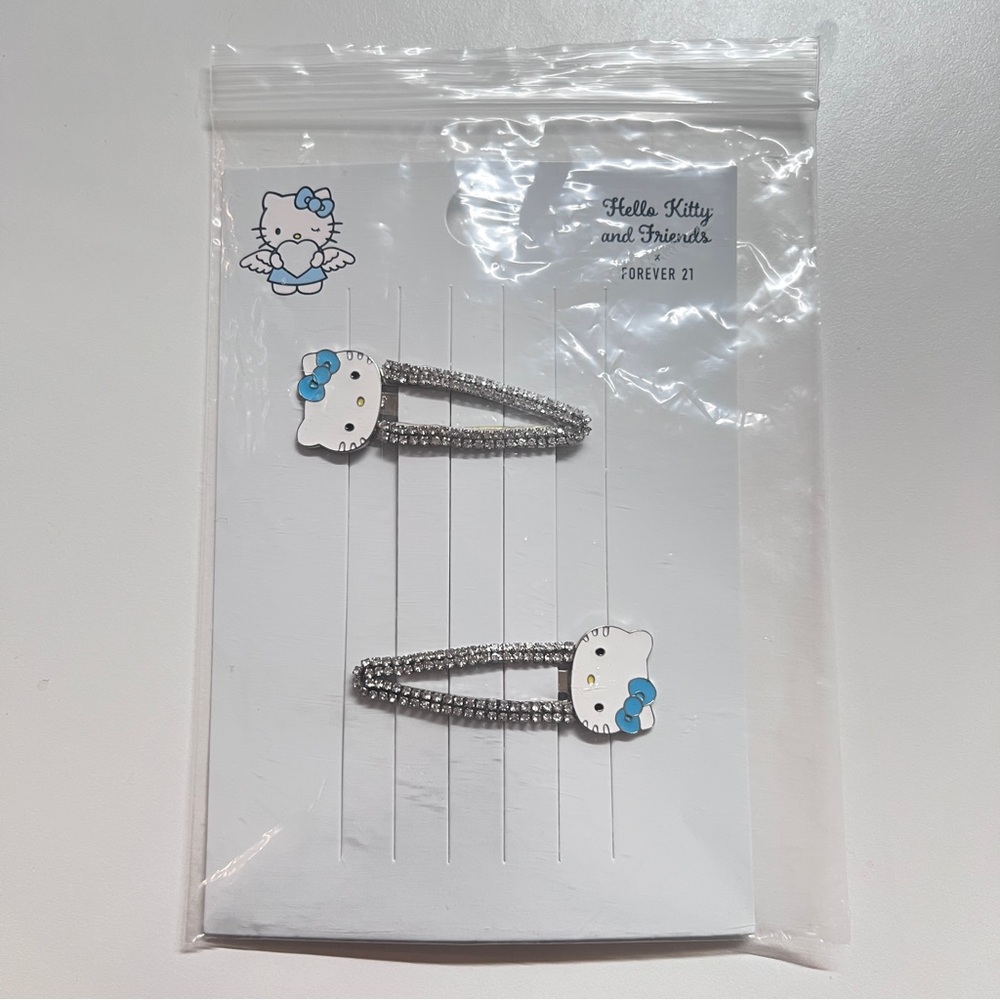 Forever21 X Hello Kitty Blue Angel Rhinestone Hair Clips